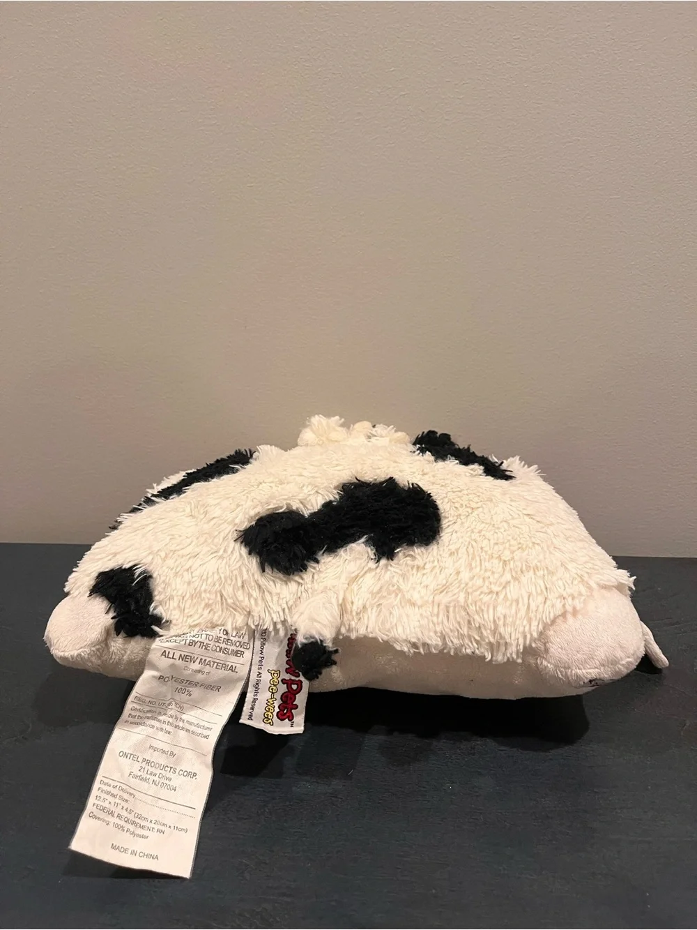 Willow Pets Pee-Wees Plush Black and White Cow Throw Pillow - Cozy Home Accent